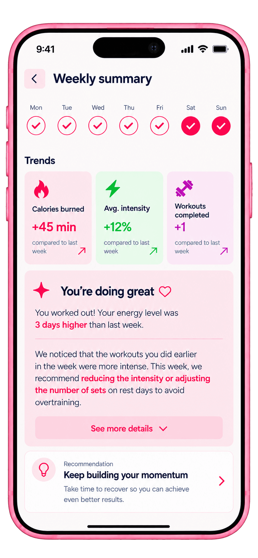 Kjut app - savaitės peržiūra su tendencijomis ir įžvalgomis